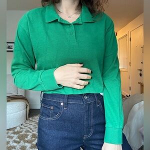 Zara Emerald Green Long Sleeve Crop Top
